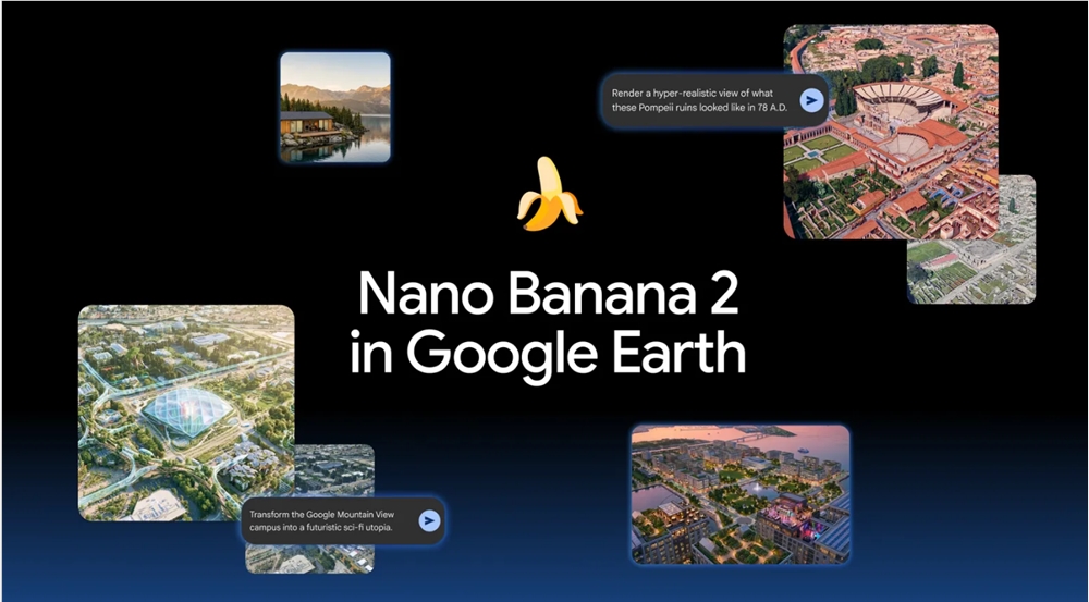 ادغام مدل هوش مصنوعی Nano Banana2 در گوگل ارث برای تولید تصاویر جغرافیایی